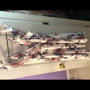 Cold shoulder faux wrap dress